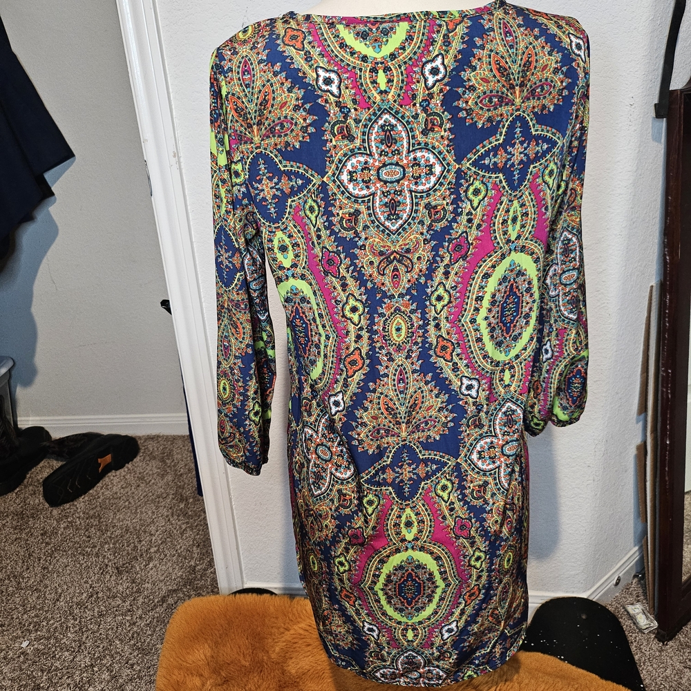 3/20❤️Karlie Colorful Paisley Long Sleeve Tunic Blouse Top Boho - Picture 3 of 6